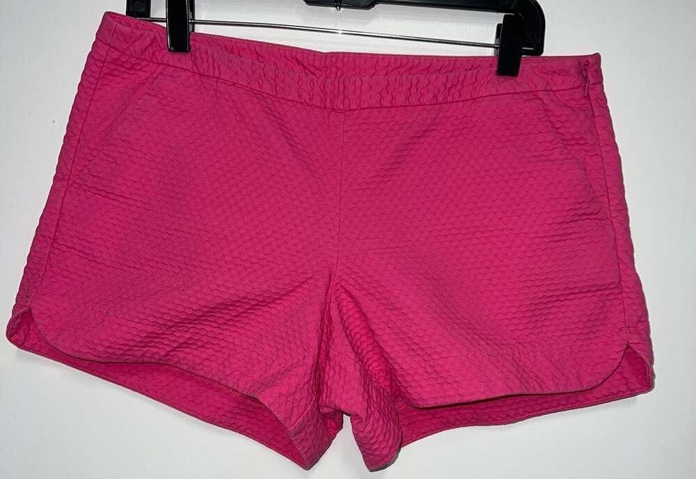 Lilly Pulitzer Hot Pink Shorts Waffle Seersucker Size 8